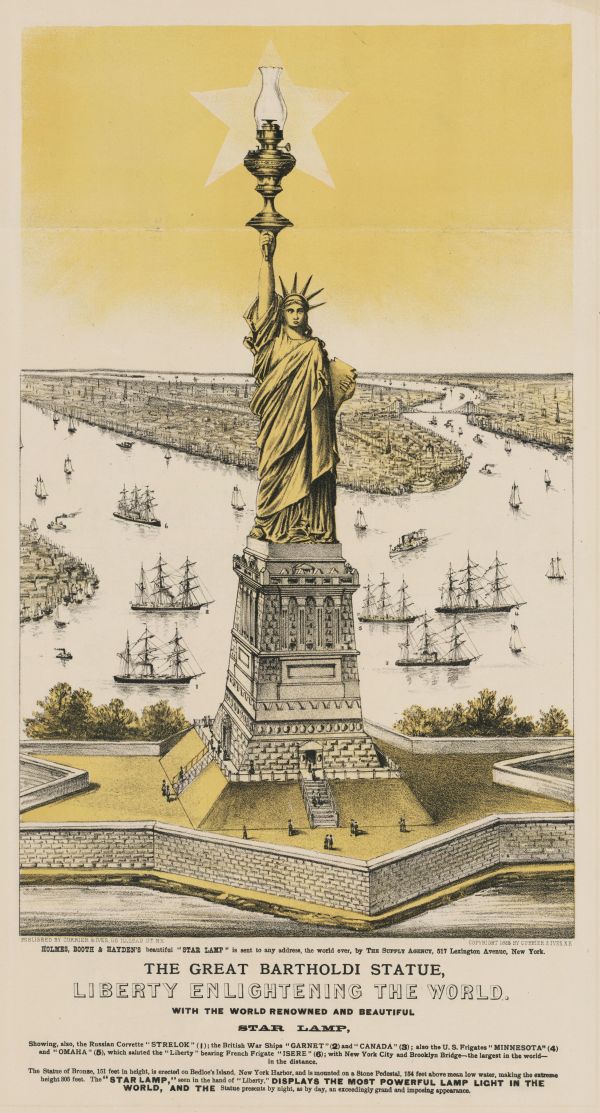 Currier & Ives print of Lady Liberty.