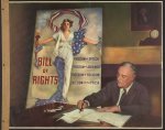 Franklin Roosevelt signs a proclamation declaring the first Bill of Rights Day. Library of Congress.