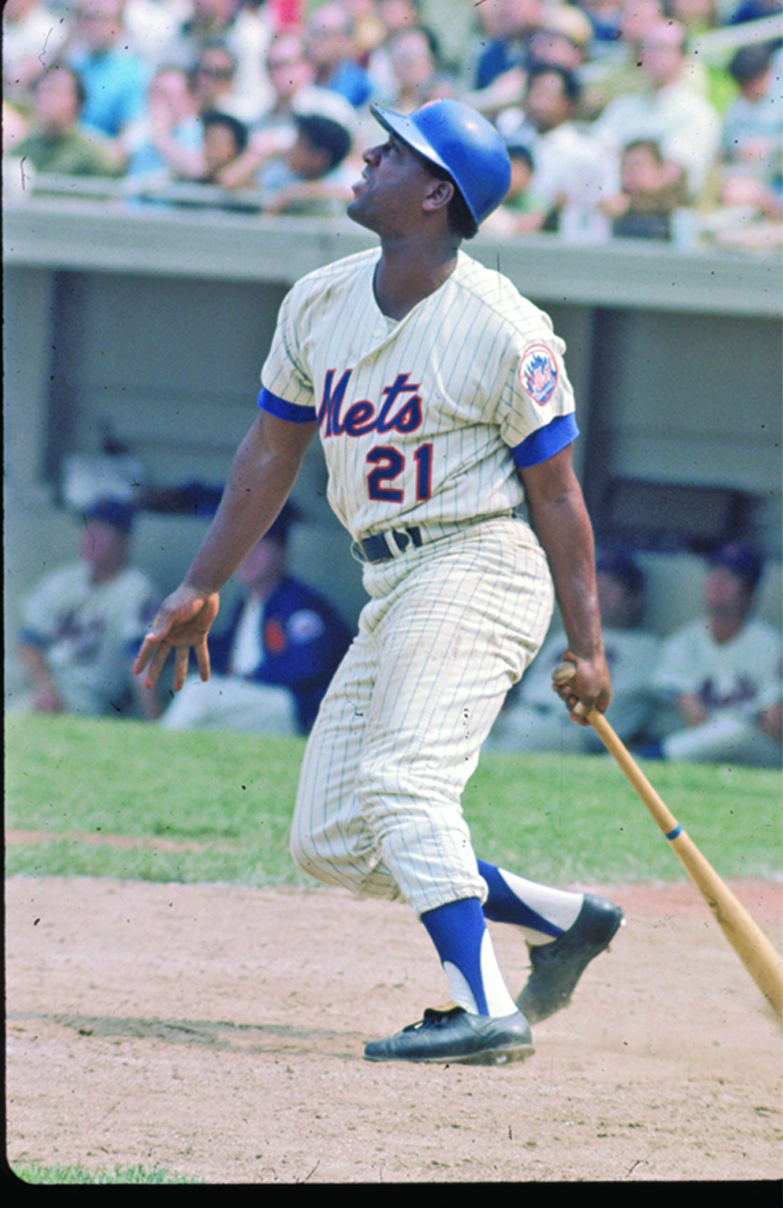 New York Mets' Cleon Jones reacts after making contact with the ball during the 1969 World Series. Photo Courtesy of Mets Insider