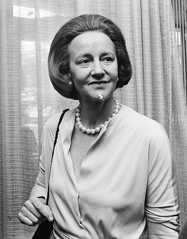 Katharine Graham, publisher of The Washington Post, at a meeting of the Dutch Newspaper Press in May 1975. (Wikimedia Commons)