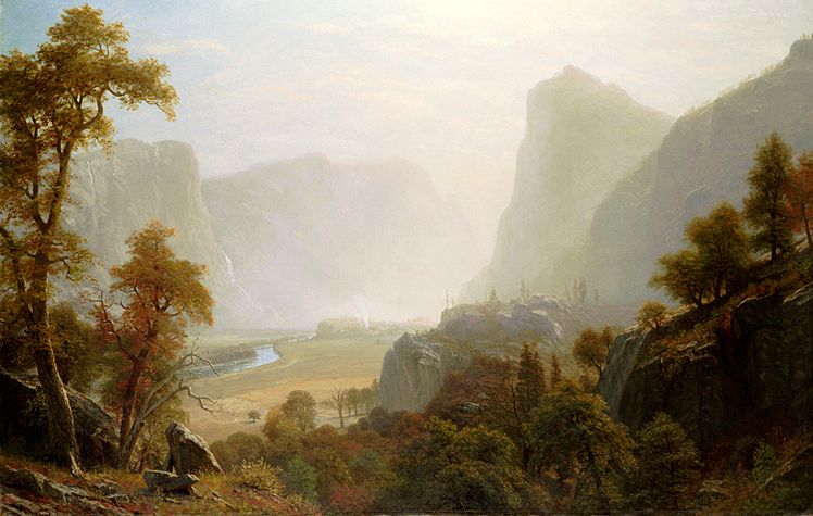 Albert Bierstadt painted Yosemite's Hetch Hetchy Valley around 1870. Wadsworth Atheneum.jpg
