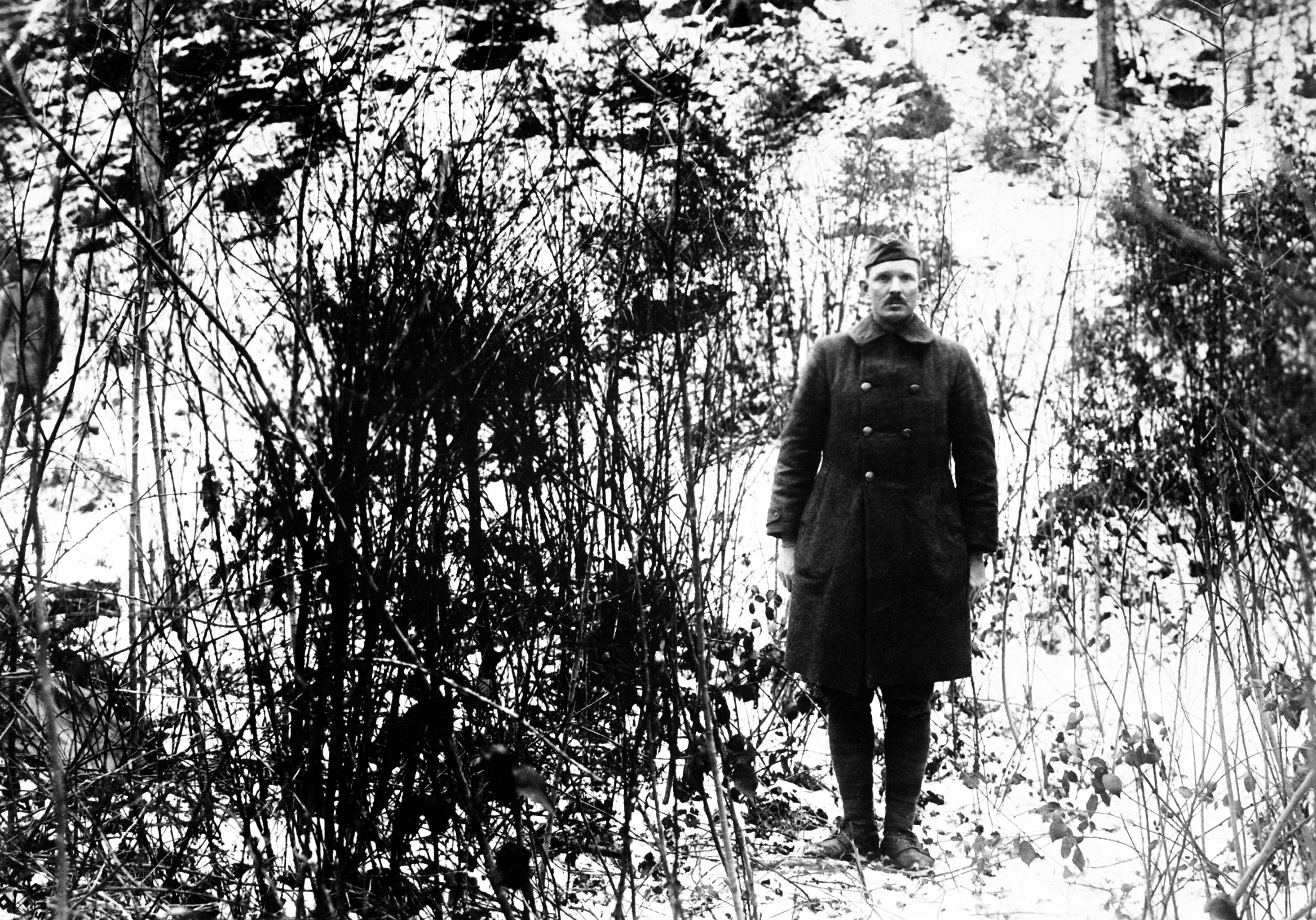 Sgt. Alvin York stands on the hill on which his heroic actions took place.