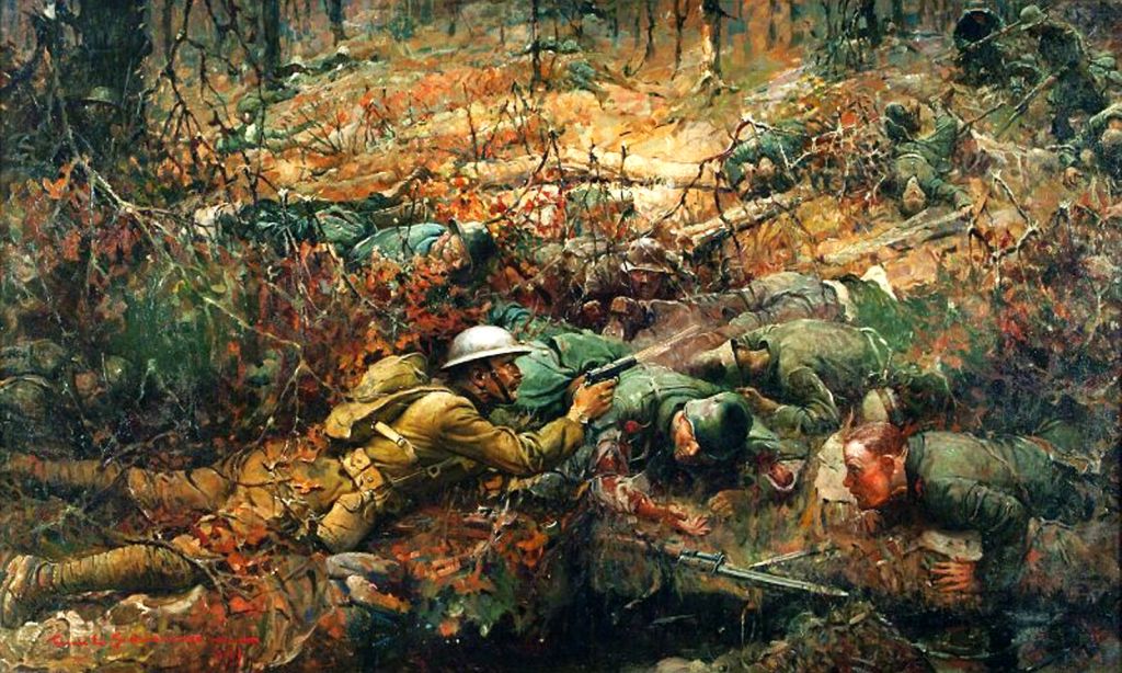 American illustrator Frank Schoonover painted Sgt. York's attack in 1919. Photo courtesy of Allan Jones. 