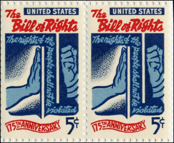The U.S. Postal Service issued a stamp to honor the commemoration of the Bill of Rights.