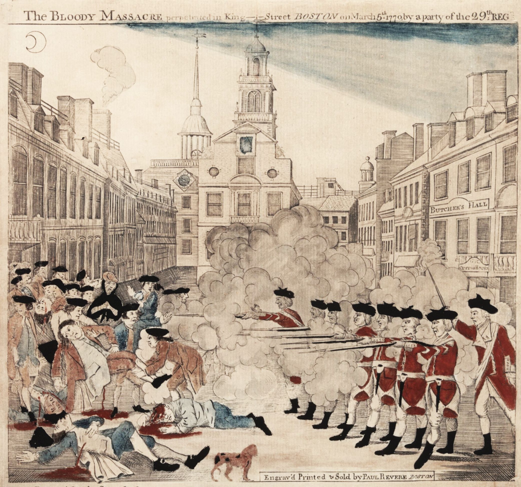 When British soldiers fired on a crowd of men in Boston, 