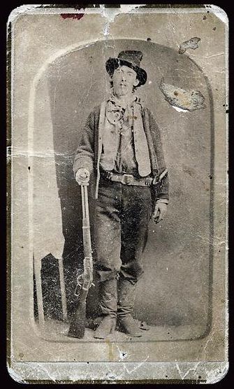 A recently discovered carte-de-viste made in 1881 shortly his death has been authenticated as showing Billy the Kid holding his Model 1873 Winchester rifle. 