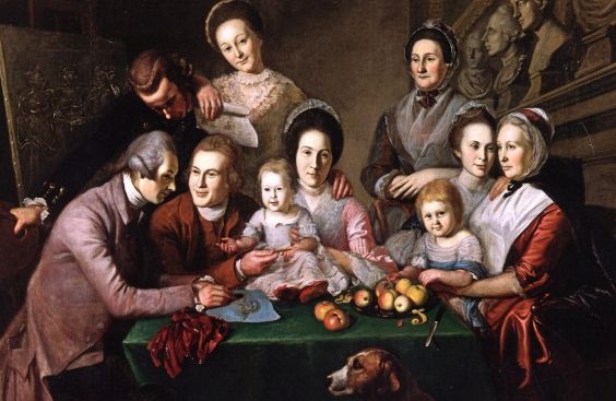 Charles Willson Peale painted his family at the dinner table in 1773. New York Historical Society.