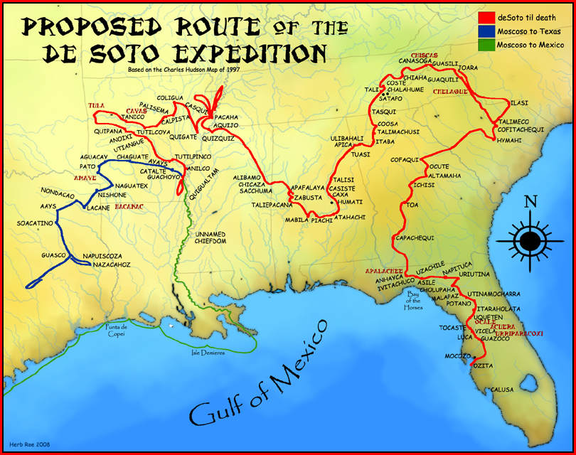 Although the exact route followed by the De Soto expedition is still a matter of debate.
