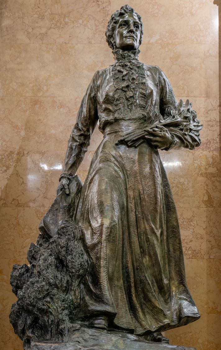 Statue of Esther Hobart Morris in the U.S. Capitol Hall of Columns.