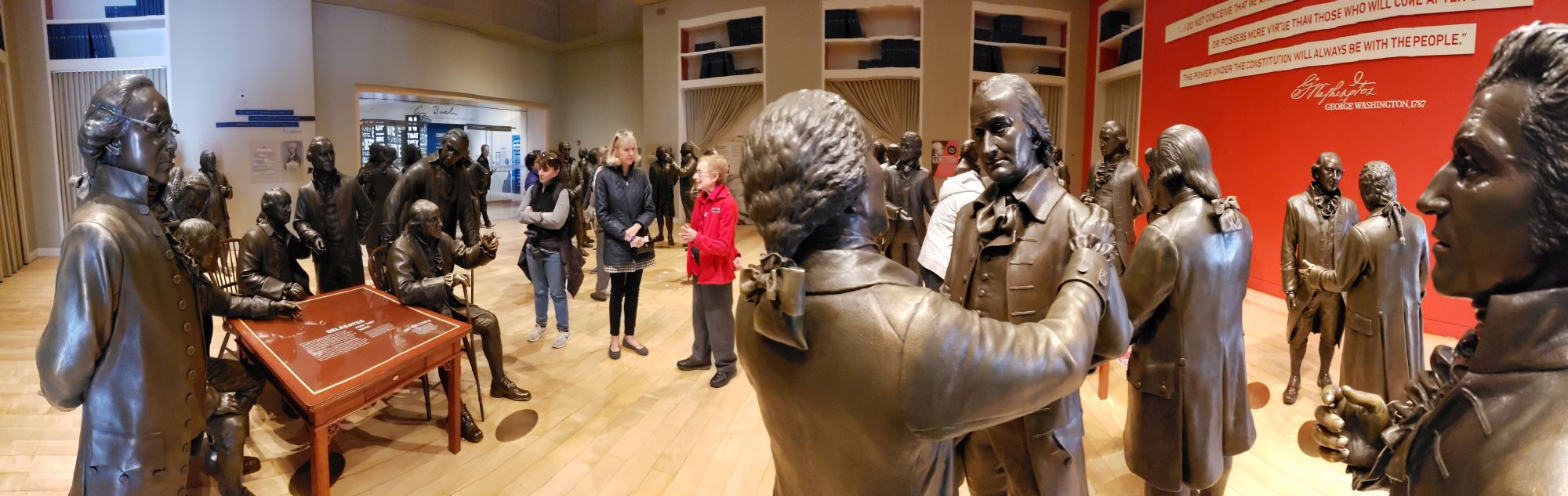 Visitors can walk among lifesize statues of the men who attended the Constitutional Convention at the National Center for the Constitution. Photo: Edwin Grosvenor.