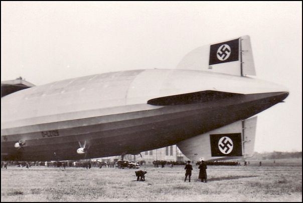 The massive Hindenberg digible displayed large swastikas on its tail.