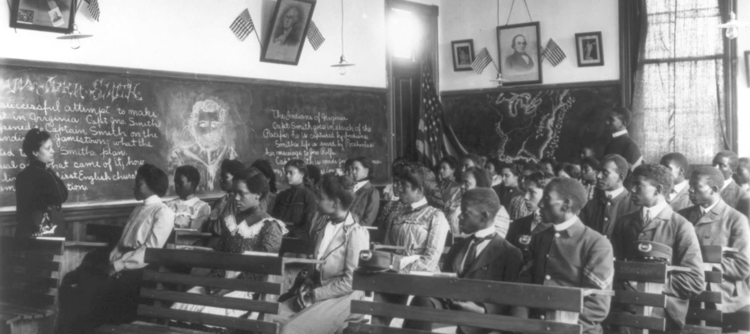 Students learned U.S. history in a class at Tuskegee. Booker T. Washington sought better early education for African-Americans after having difficulty finding adequately prepared students for Tuskegee.