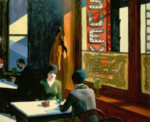 Edward Hopper painted "Chop Suey in 1929. Private collection.