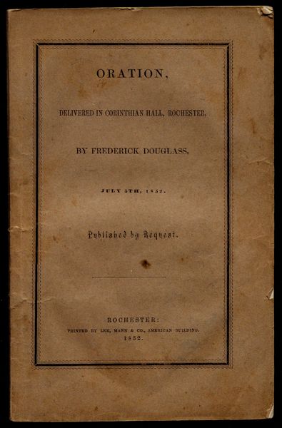 Douglass's oration was reprinted and widely read. Gilder-Lehrman Institute.
