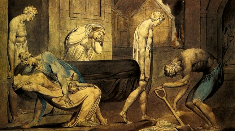 William Blake drew a series of scenes of plague and pestilence in the 1790s. Bristol Museums