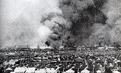 The Japanese bombing of Shanghai