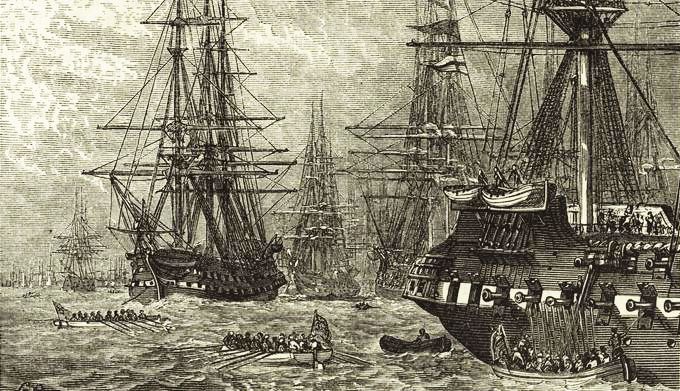 New Yorkers were shocked when their harbor filled with hundreds of British warships and troop transports.