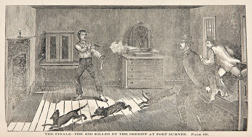 An engraving in Pat Garrett's book about Billy the Kid showed the sheriff shooting the outlaw.