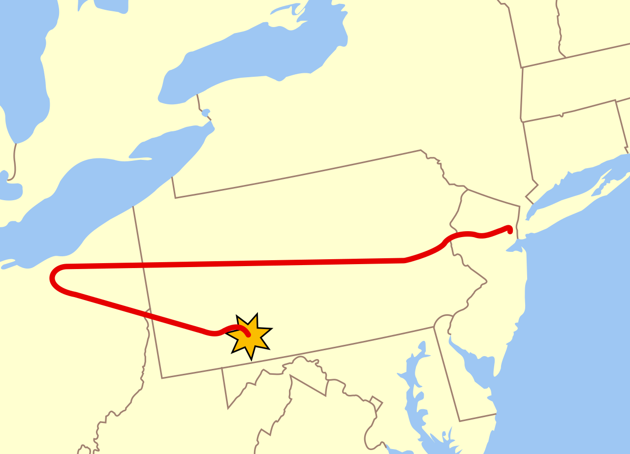 Flight 93 flew west from Newark for 46 minutes before it was hijacked -- later than the other planes on 9/11.