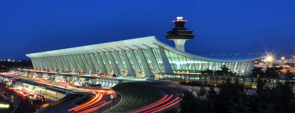 Opened in 1962, Washington Dulles International Airport was named for John Foster Dulles. The architectural design by Eero Saarinen is much praised.. 
