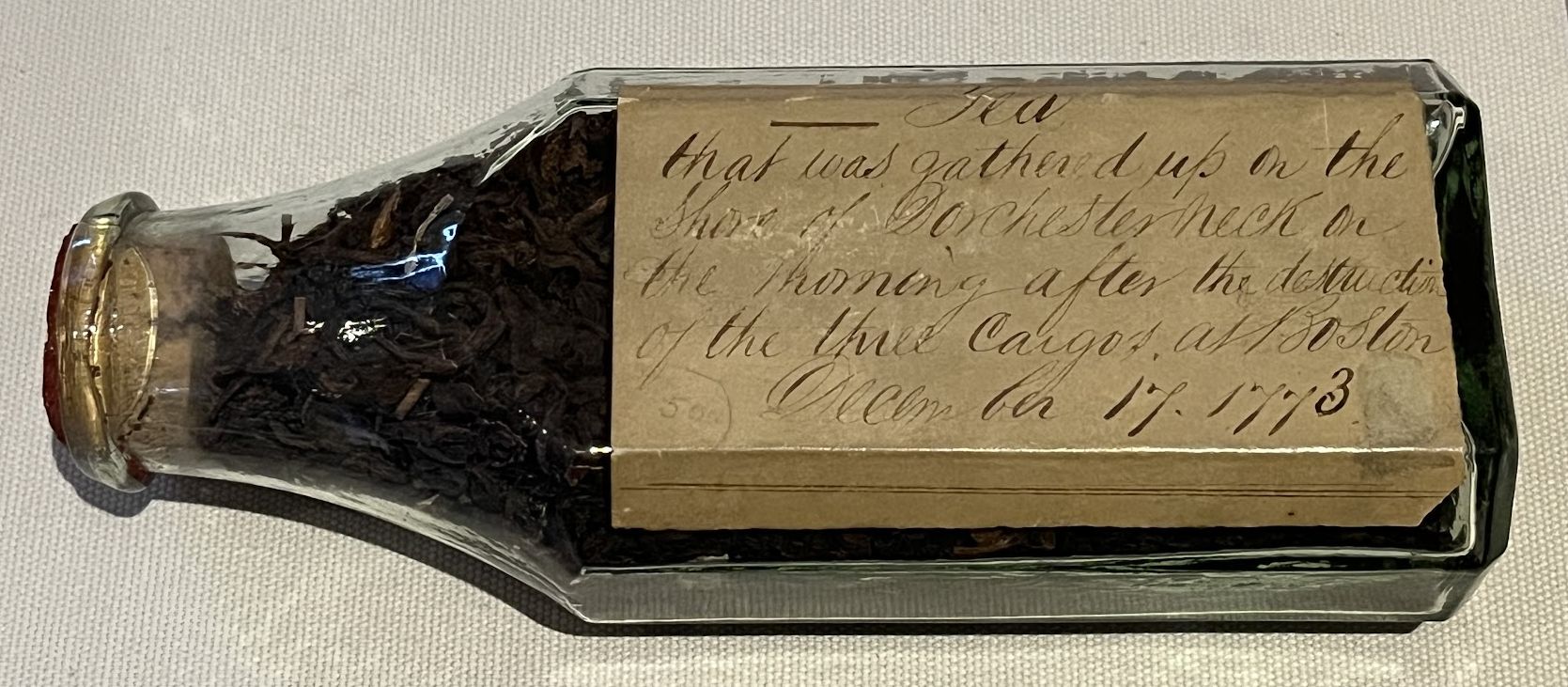 A bottle of the original tea. Massachusetts Historical Society