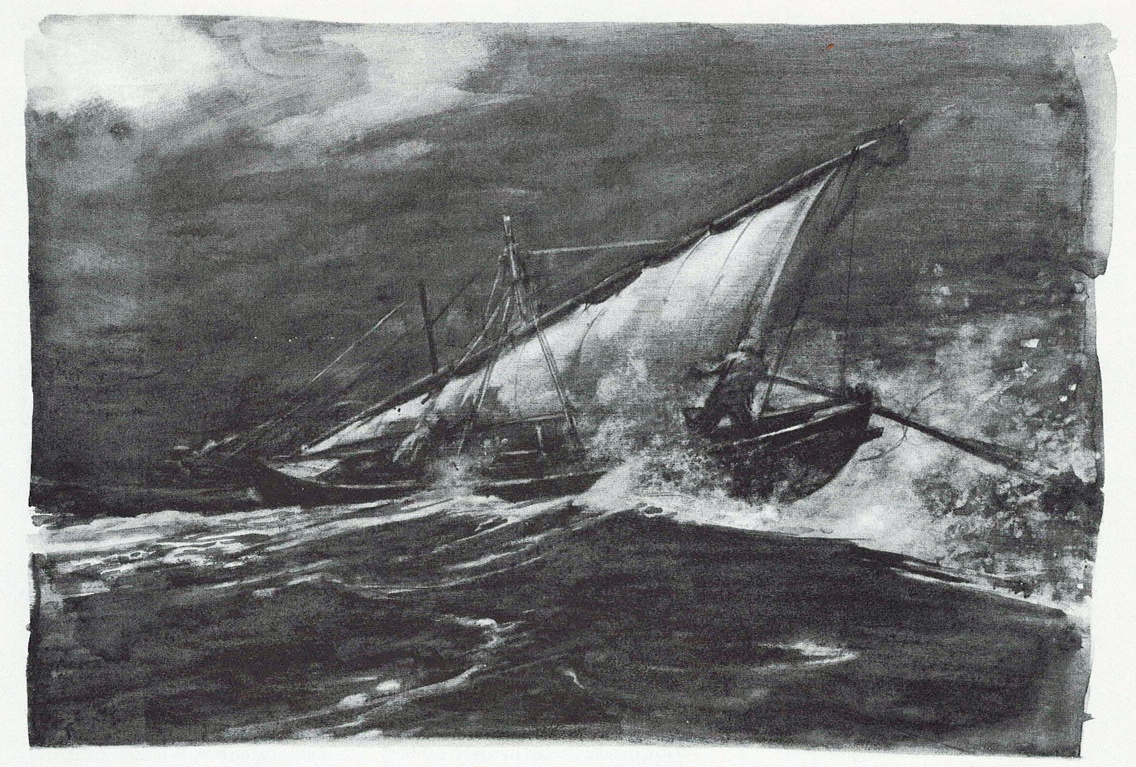 The lifeboat in a gale.