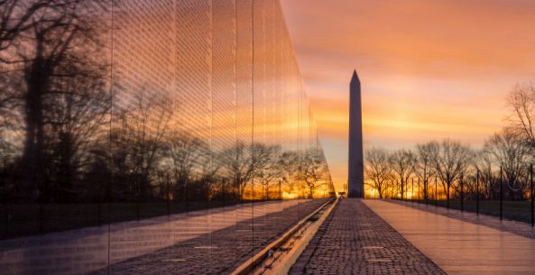 The memorial can be stunningly beautiful in the right light. Photo by Harrison Jones.