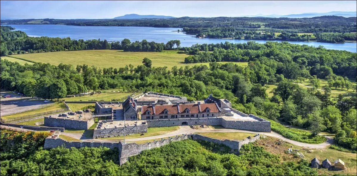 Strategically located at the junction of Lake Champlain and Lake George about 250 miles north of New York City, Fort Ticonderoga played a central role in wars of the 18th Century. After the Revolution, Thomas Jefferson and James Madison visited Ticonderoga as tourists to see the famed “the Gibraltar of North America,” where Henry Knox's "Noble Train" of cannon began. Fort Ticonderoga