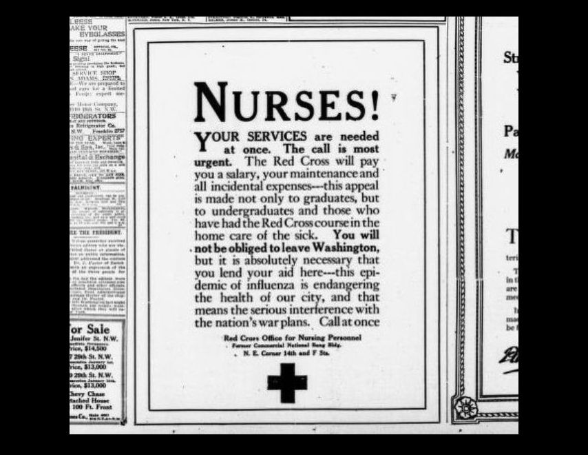 There was a severe shortage of nurses because so many medical staff were with the troops in Europe.