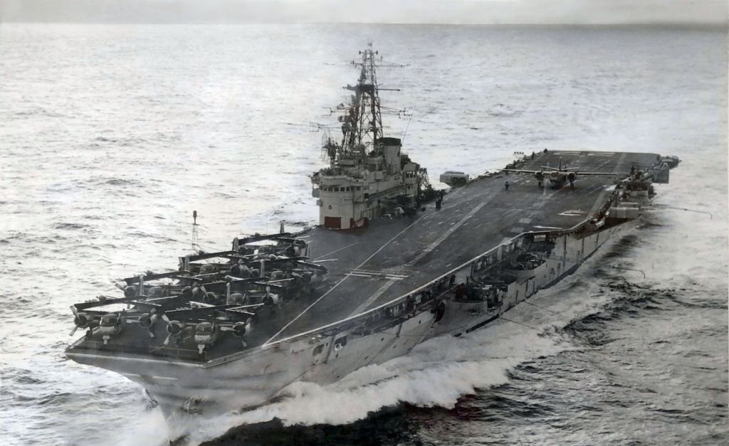 Canadian aircraft carrier Bonaventure was one of many ships that rushed to the area to search for Flight 923 survivors.