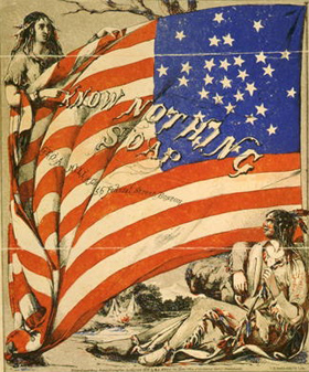 An 1850s ad hawks soap for people prejudiced against the foreign-born.