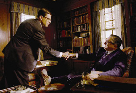 Matt Damon and Robert De Niro, who also directed, in The Good Shepherd.