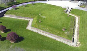 An aerial view of the wall as it was