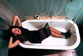 Carolyn Burke, a Web “diarist” (a proto-blogger), in February 1997.