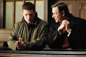 Ryan Phillippe as a young FBI agent and Chris Cooper as the spy Robert Hanssen in Breach.