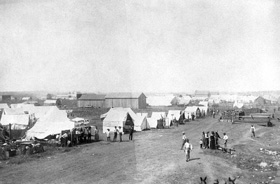 A tent city that would become Anadarko, Oklahoma, shown in 1901, six years before statehood.