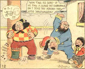 A panel from an early Katzenjammer Kids strip.