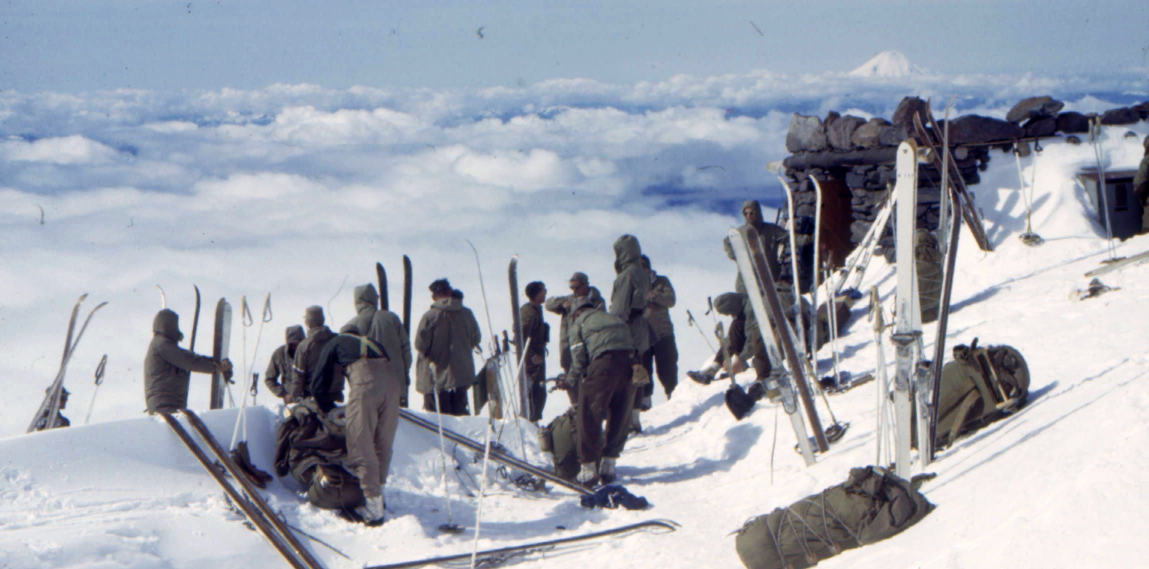 Recruits in the 10th Mountain Division learned mountain survival in the Colorado mountains.