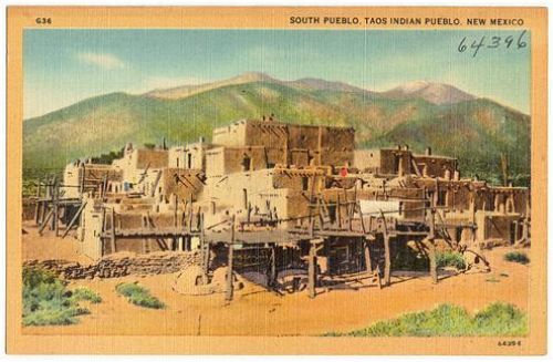 pueblo postcard