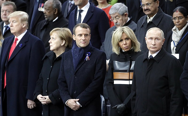Putin has benefitted from major advantages that Soviet leaders did not have, including deep economic and political engagements around the world until sanctions were imposed after the war on Ukraine. At ceremonies marking the centenary of Armistice Day on November 11, 2018, Putin posed with U.S. President Donald Trump, Federal Chancellor of Germany Angela Merkel, and President of the French Republic Emmanuel Macron and his wife Brigitte Macron. Photo provided by the Kremlin.
