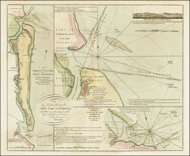 The meticulousness of the surveys of Britain's new territories can be seen in a map of Amelia Island in Florida done by Captain William Fuller in 1770. Barry Lawrence Ruderman Maps.