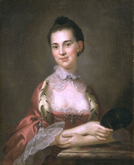 John Wollaston painted Ann Gibbes (Mrs. Edward Thomas) in 1767. Courtesy Worcester Art Museum.
