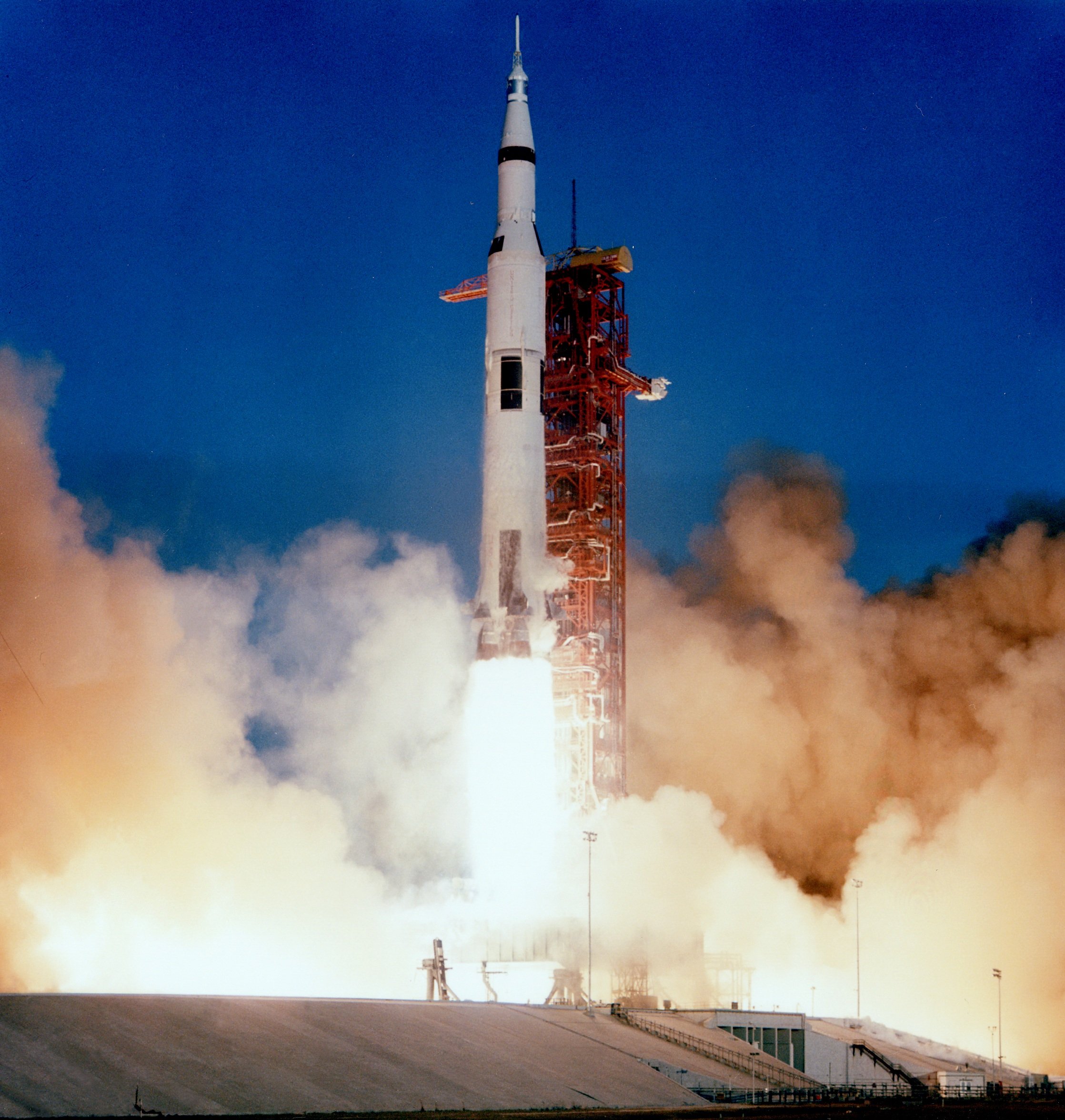 Apollo 8 lifts off from the Cape Canaveral on December 21, 1968. NASA Photo