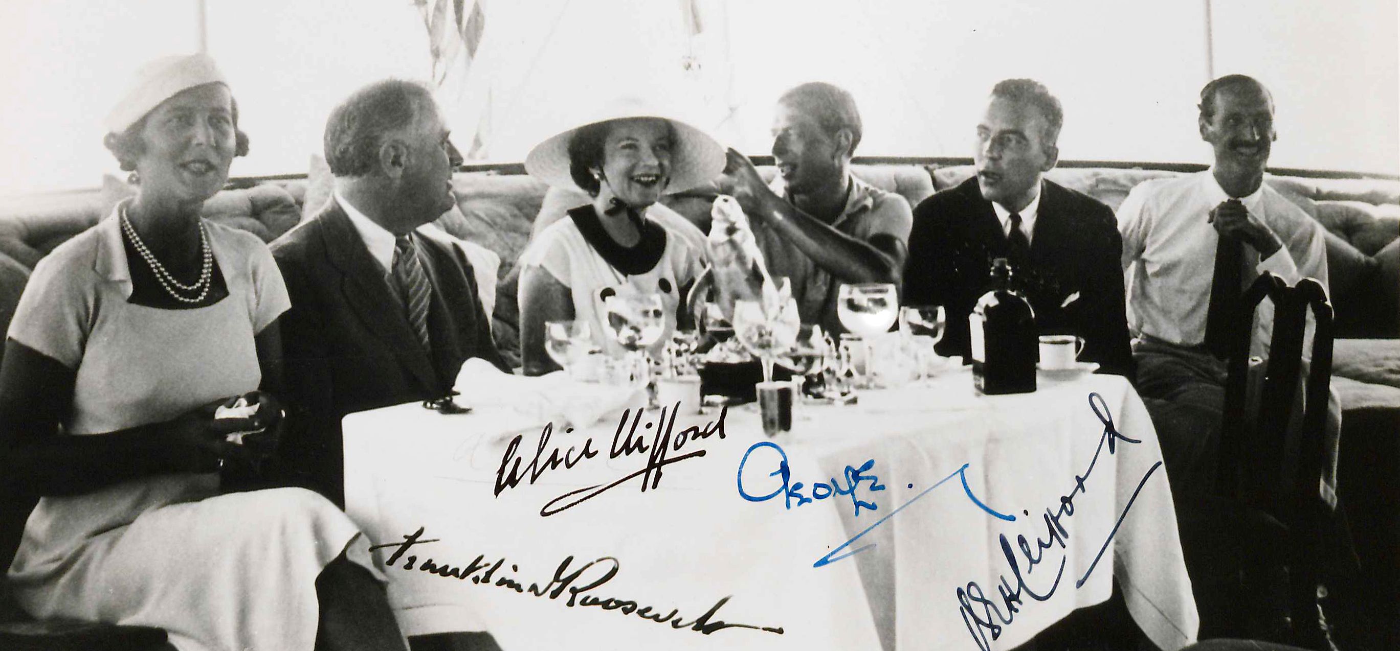Astor, second from right, was friends with Franklin Roosevelt, who dispatched him to the Pacific in his yacht to gather intelligence.