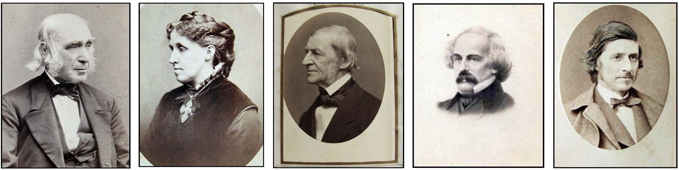 Authors Bronson and Louisa May Alcott, Ralph Waldo Emerson, Nathaniel Hawthorne and Franklin Sanborn helped create Sleepy Hollow in 1855 and chose to remain there permanently. Photos Collection of Edwin S. Grosvenor.
