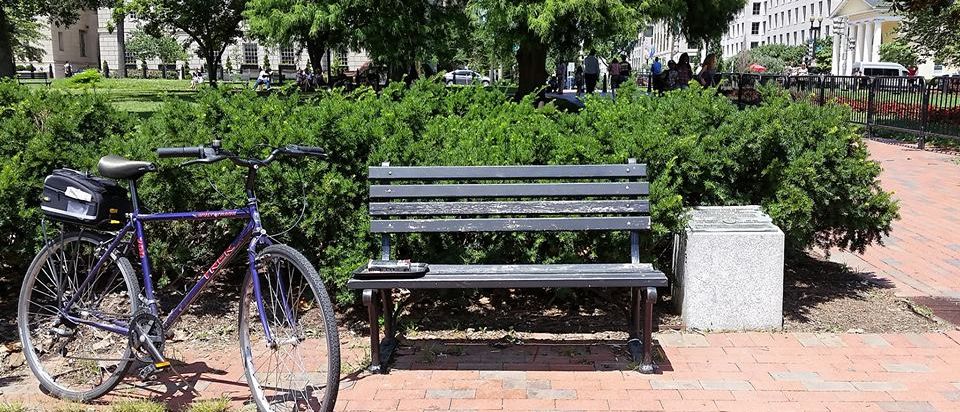Financier Bernard Baruch would offer advice to Federal officials on what he called his Bench of Inspiration, now marked by a historical plaque. 