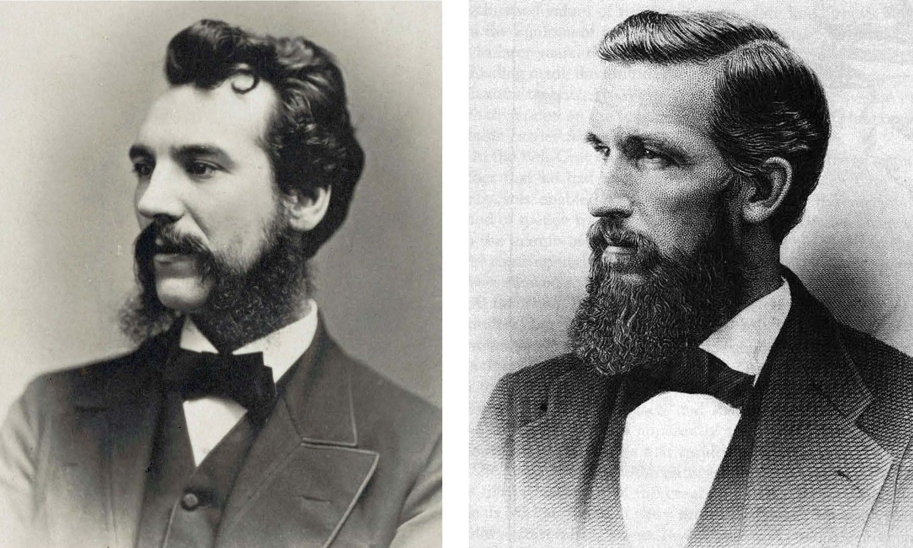 Both Bell (left) and Gray invented and patented multiple telegraphs in 1875.