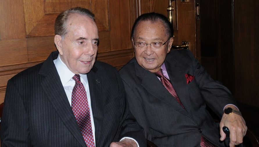Although fiercely partisan, Senators Bob Dole (R-KS) and Daniel Inouye (D-HI) were friends who could work together.