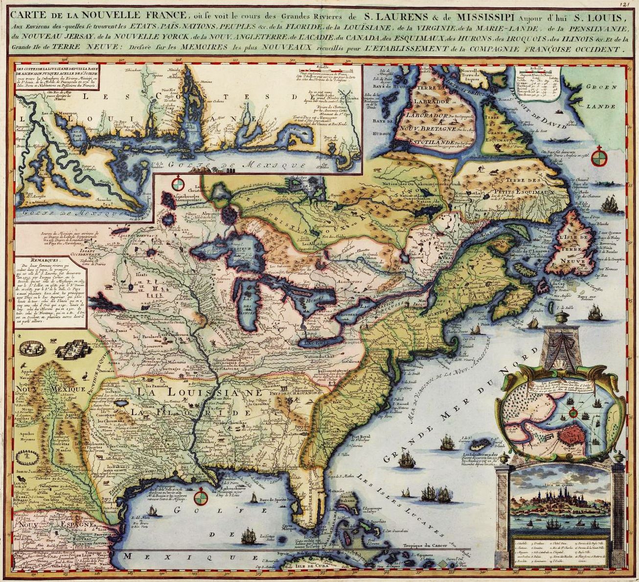 New France in 1745 by Reiner Ottens