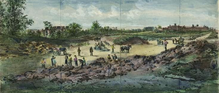 Olmsted began work on Central Park in 1858.